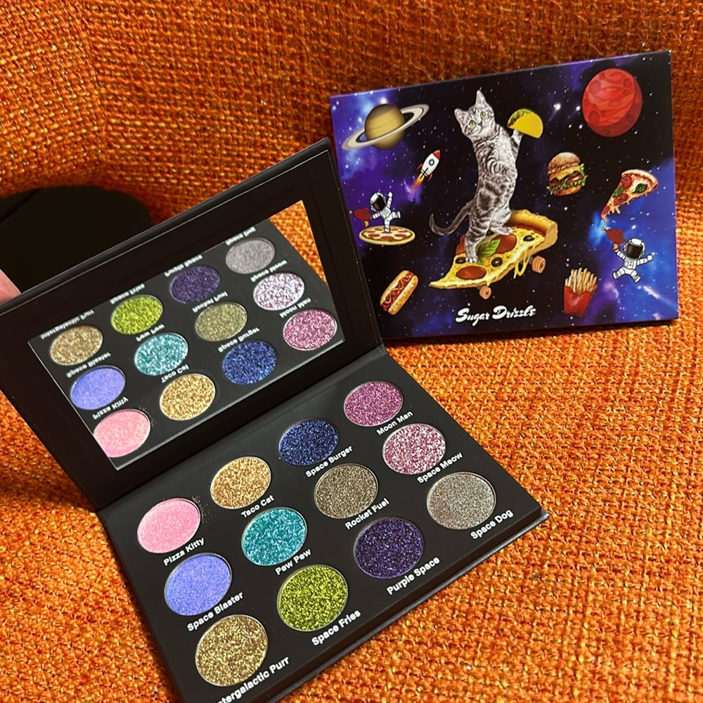 Sugar Drizzle Pizza Kitty 12pc Duo Chrome Eyeshadow 12 Pan Palette